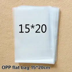 200pcs Clear Cellophane Bags 15x20cm Transparent Opp cosmetic Clear plastic bag gift bags candy tools flat pocket
