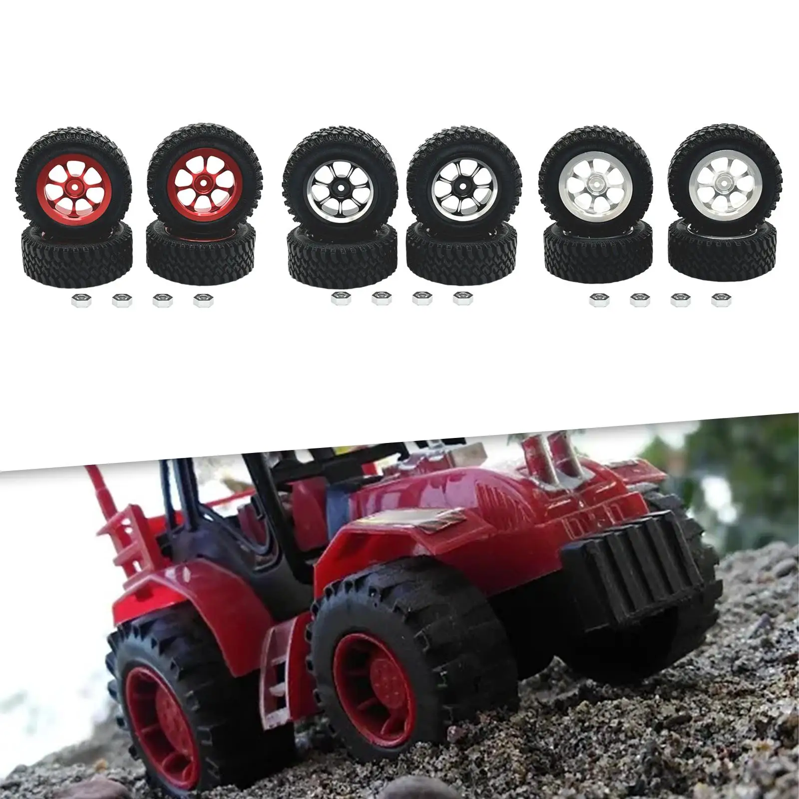 4x rodas e pneus RC pneus RC com aro de roda para carro crawler MN86 1/12 RC