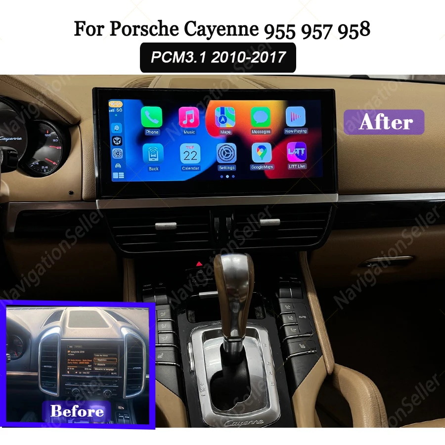 

12.3 Autoradio For Porsche Cayenne 955 957 958 Pcm3.1 Android Head Unit Carplay Screen Stereo Multimedia Video Player DAB Gps BT