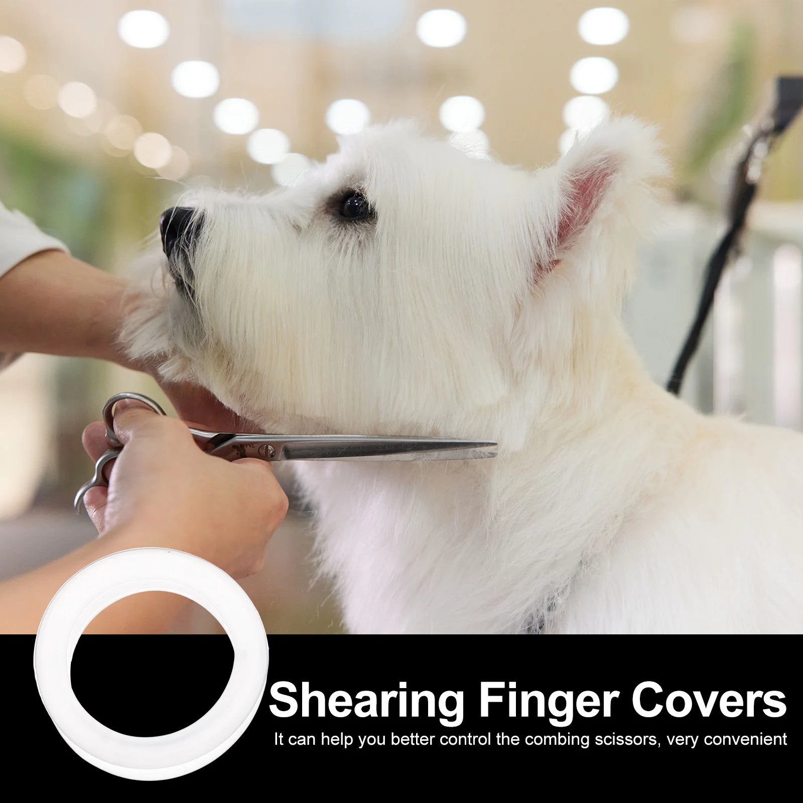

Pet Finger Cut Circle Shearing Covers Dog Grooming Accessories Inserts Sizers Hair Spacers Thumb Grips Professional Rings