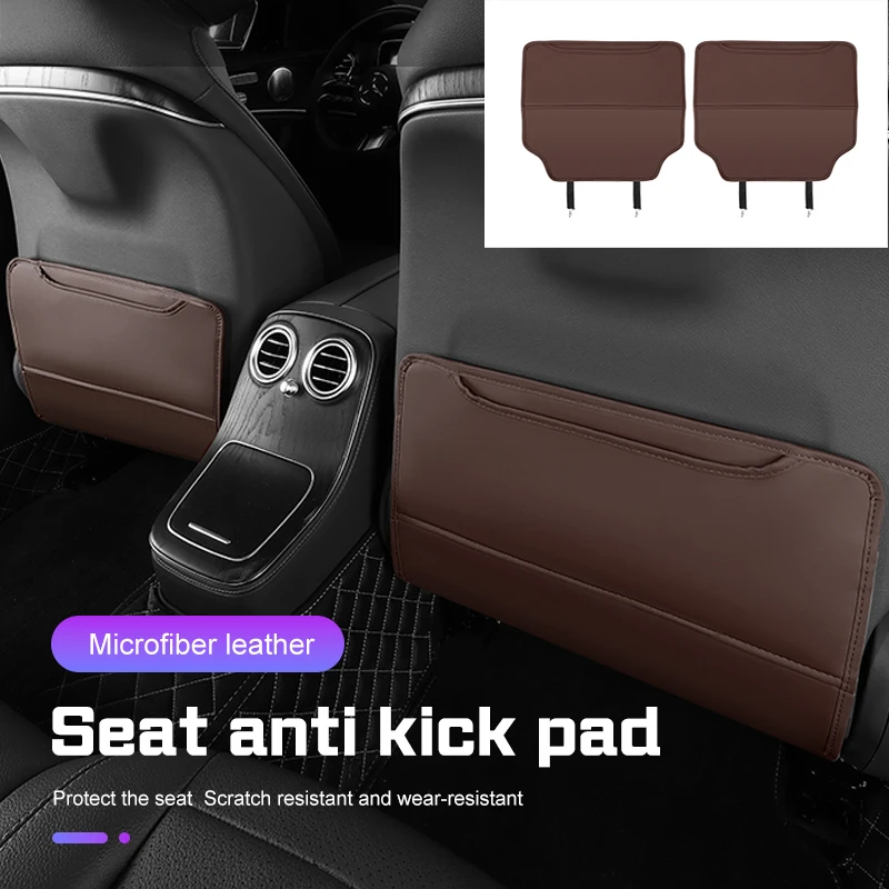 

for Suzuki Vitara Swift Ignis Kizashi Baleno Ertiga Samurai S-Cross Car Seat Back Anti Kick Pad Leather Protect Mat Accessories