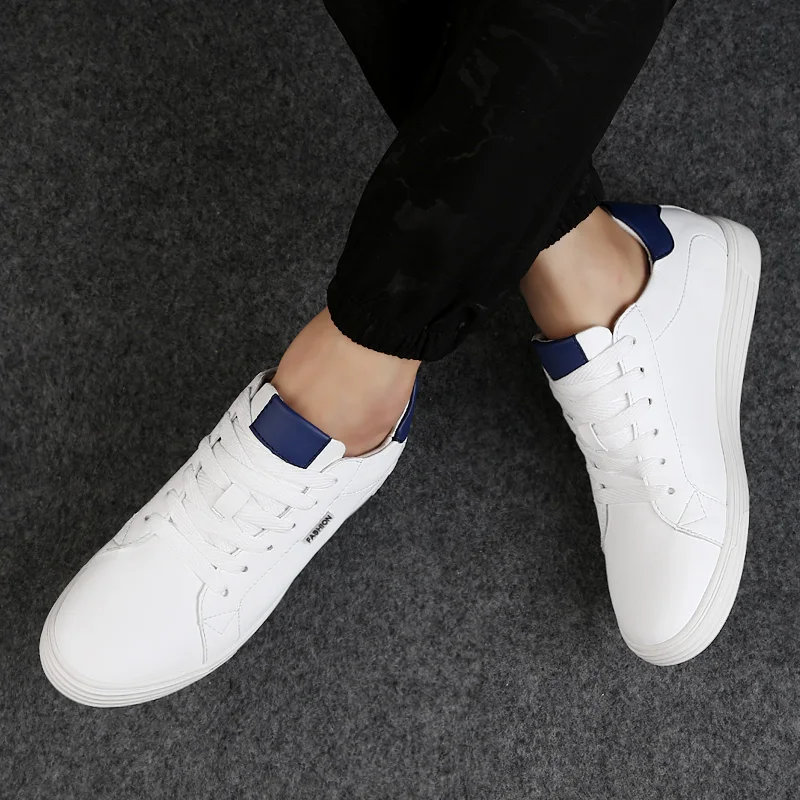 

Business Casual Men's Shoes Soft Women Shoes Comfortable Casual PU Leather Shoes for Men Autumn Solid White Men Sneakers