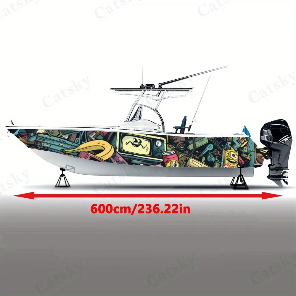 Retro Trendy Toy Boat sticker vinyl ship pontoon deck Boat fishing decorative pontoon boats decal