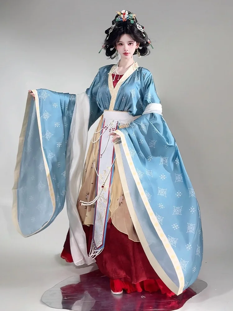 

Женский комплект Ханьфу Song Dynas: летняя новинка, широкие рукава, костюм феи, традиционный китайский стиль