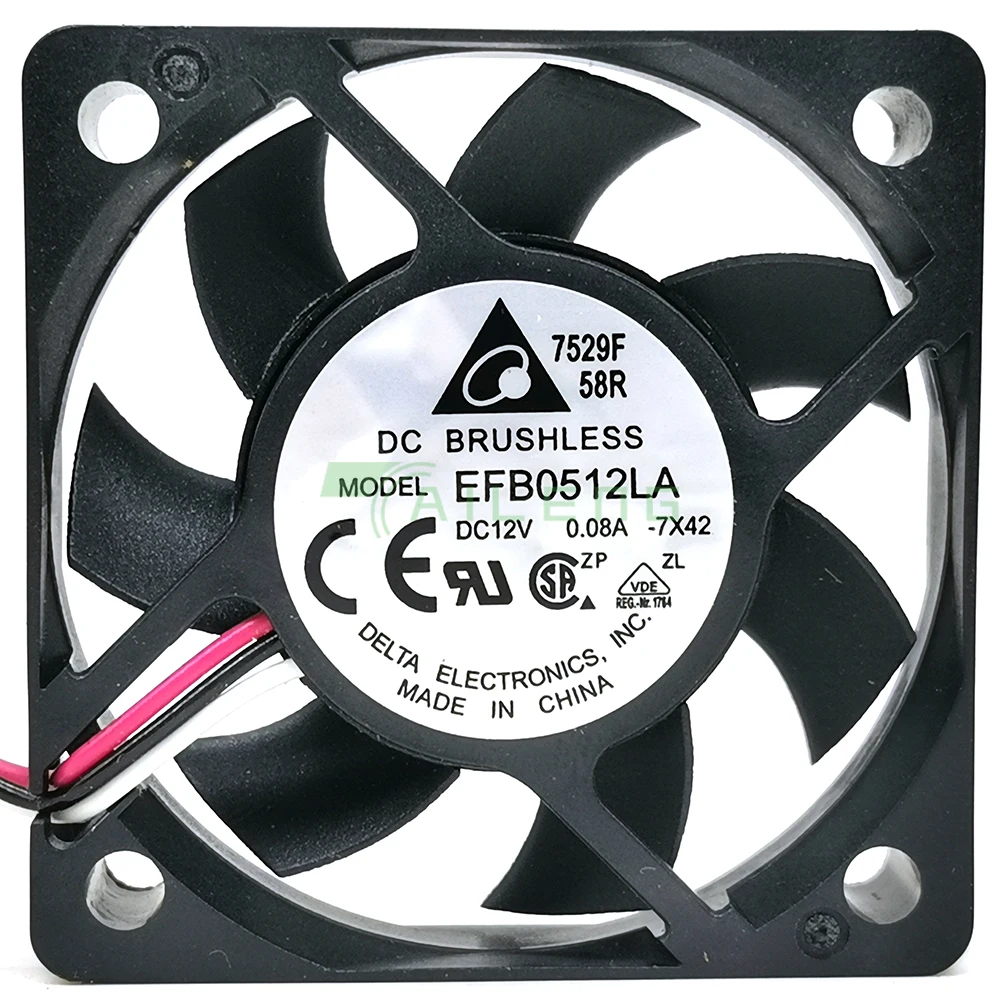 For Delta Cooling fan EFB0512LA F00 DC 12V 0.08A, 3 wire 3 pin 80mm 50x50x10mm