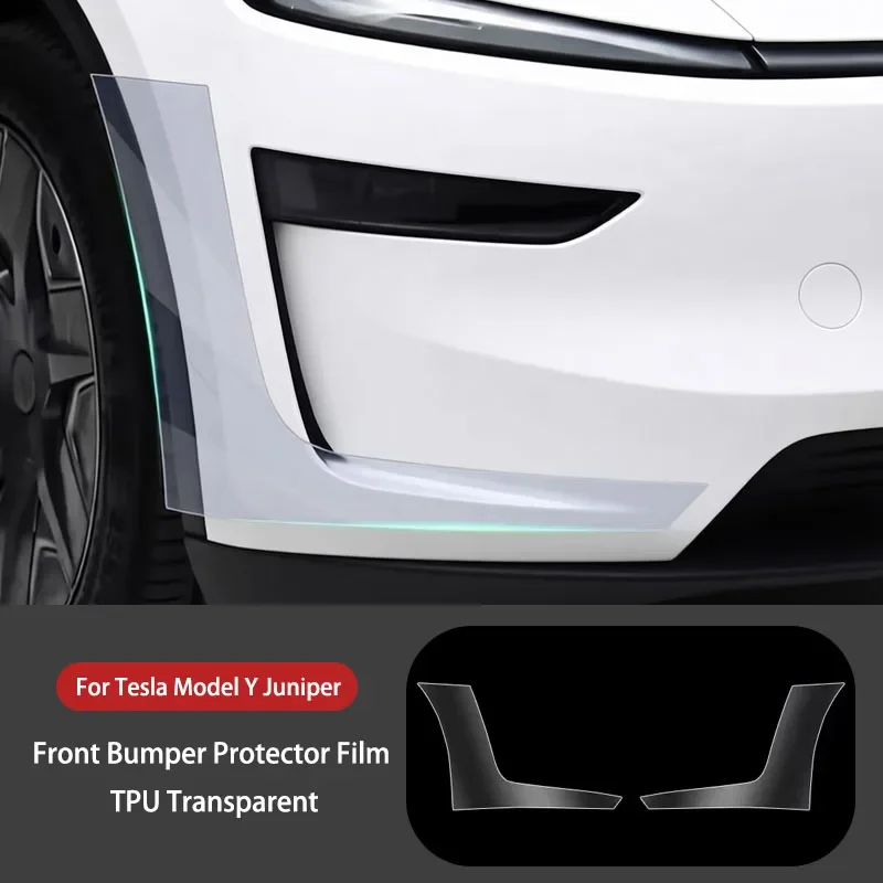 TPU Front Rear Bumper Corner Protector Film Anti-Scratch Invisible PPF Film for Tesla Model Y Juniper 2025 Exterior Accessories