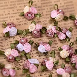 Ribbon Flower hand sewn three color flower clothing accessories headdress handmade DIY decal materials