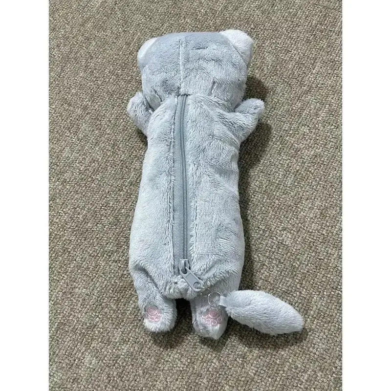 Rilakkuma Bear Sister مقلمة كرتونية يابانية من القطيفة ذات سعة كبيرة حقيبة تخزين محمولة بتصميم قطة هدية مكتب المدرسة