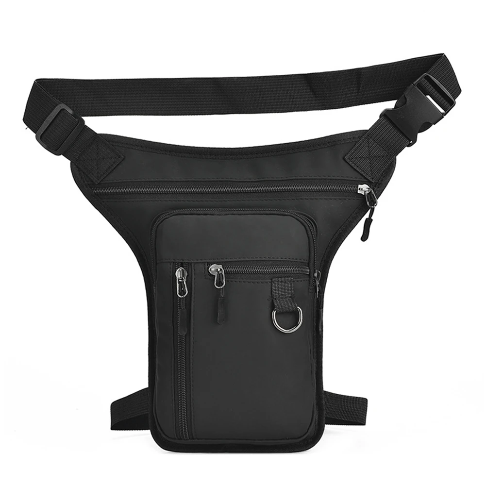 Bolso lateral de pierna de motocicleta para hombre, riñonera de montar multibolsillo, bolso de viaje táctico de cuero PU, bolsa de paseo para deportes al aire libre