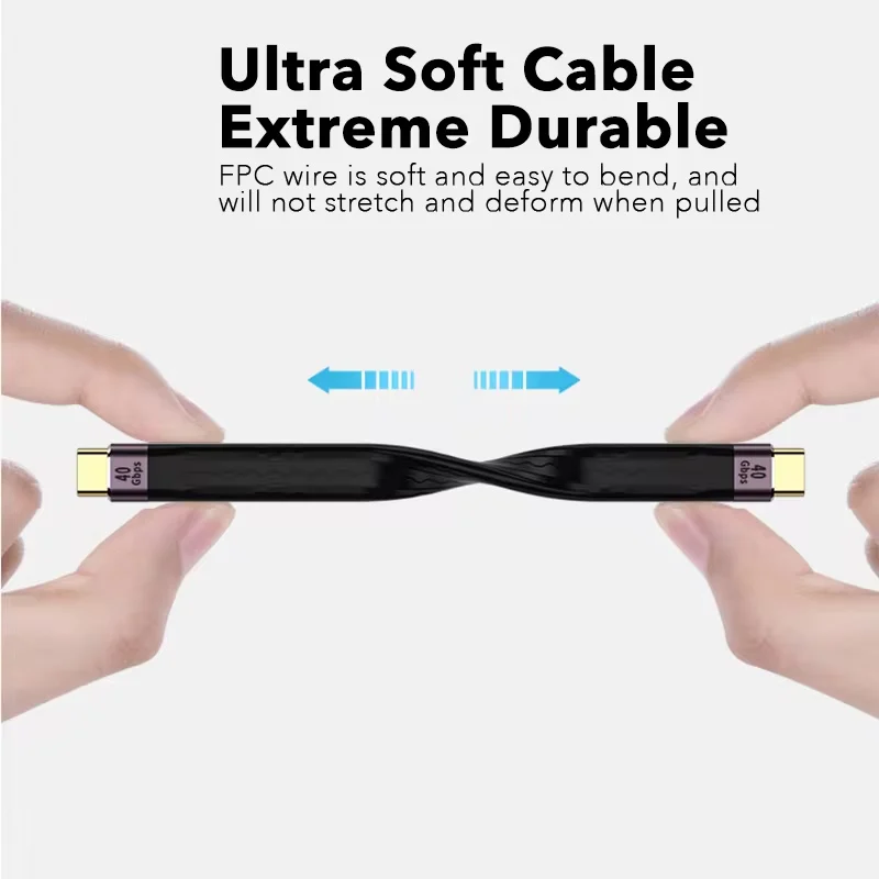 USB3/4.0 Gen3 Data Cable PD 100W 5A Fast Charging USB C to Type C Cable Thunderbolt 3 4K@60Hz Cable USB Type C 40Gbps Data Cable
