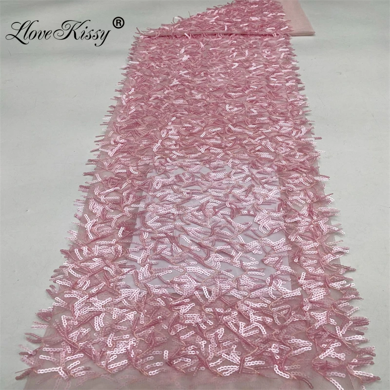 New Mesh Embroidery Tassel Sequin Fabric 7 Colors In Stock DIY Sewing For Party Wedding Evening Dress Skirt Width 125CM