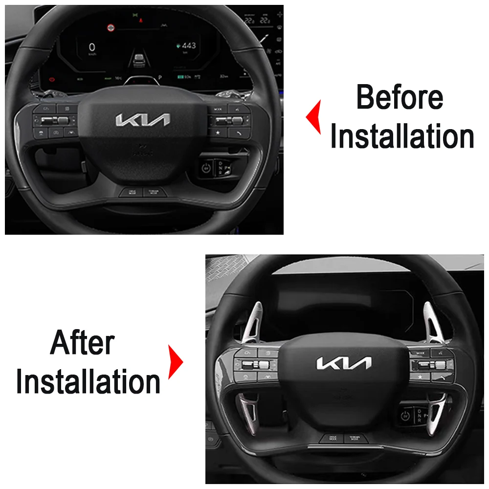 For KIA EV9 GT-Line 2023 2024 2025 Car Steering Wheel DSG Paddle Shift Extension Gear Stickers Decorative Accessories