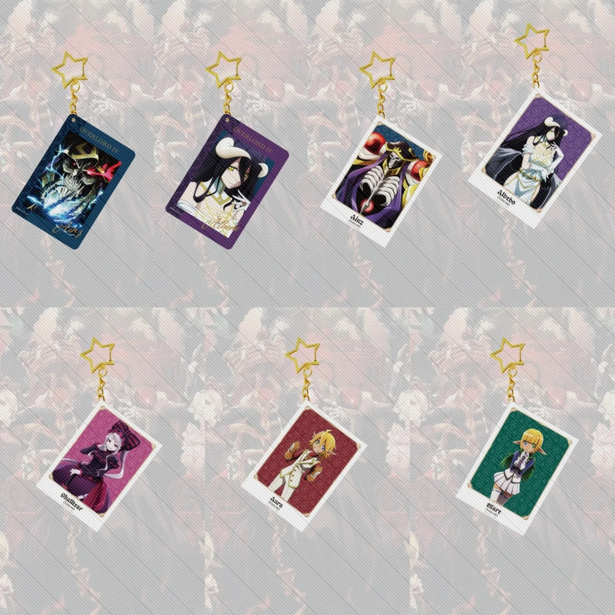 6CM Hot Anime Overlord Acrylic Keychain Model Cosplay Characters Ornament Accessories Good Christmas Gifts