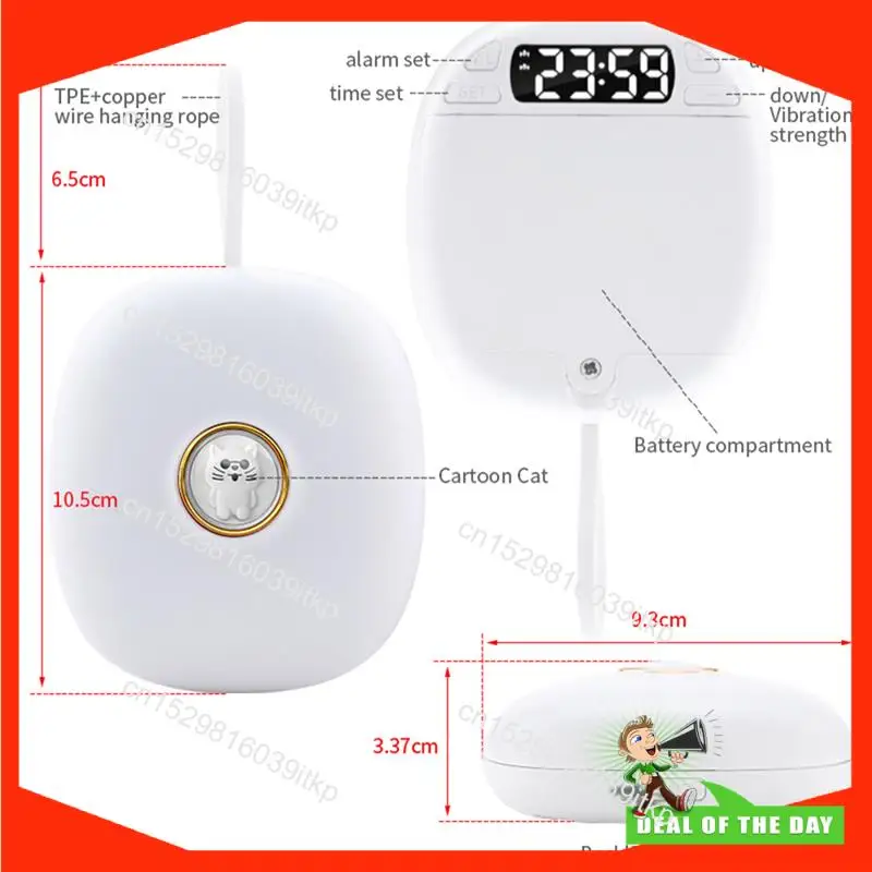 August Mute Vibrating Alarm Clock Shaker Impact For Hearing Impaired Snooze Student Cartoon Clocks Light Reminder No Distrub