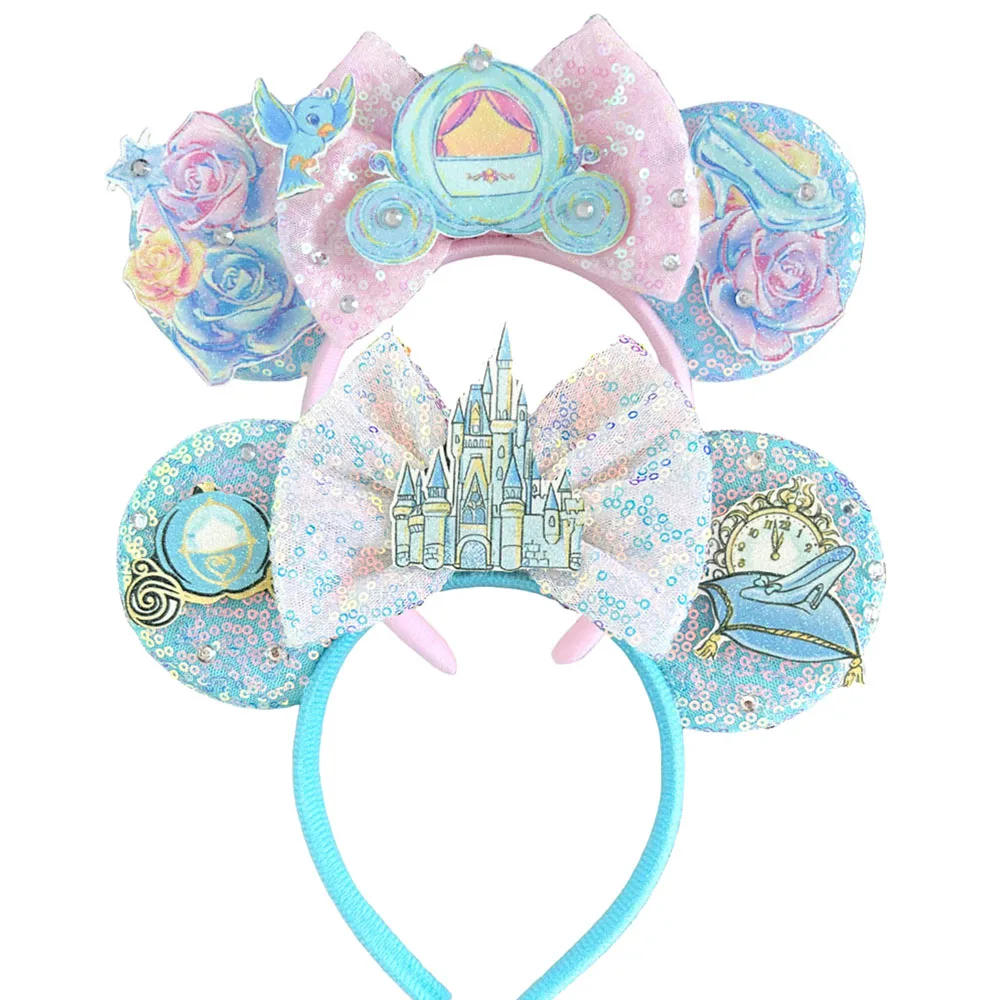 

New Mickey Mouse Ear Headbands Holiday Party Girl Hairband Hair Accessories Glitter Princess Decoration Cosplay Costume Women