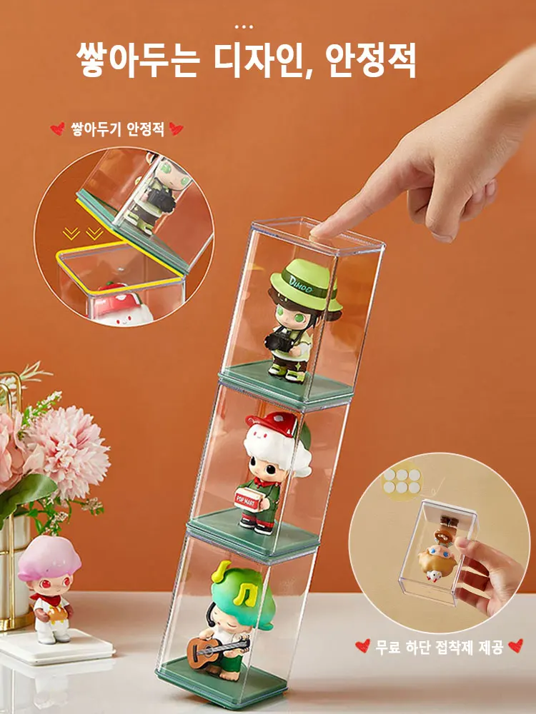 6pcs Blind Box Organizer Storage Boxs for Fingures Showcase for Doll Transparent