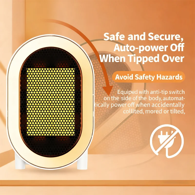 Портативный обогреватель с защитой от перегрева, безопасный, тихий обогреватель, тихий обогреватель для комнаты, спальни, ванной комнаты, гаража, офиса, стола