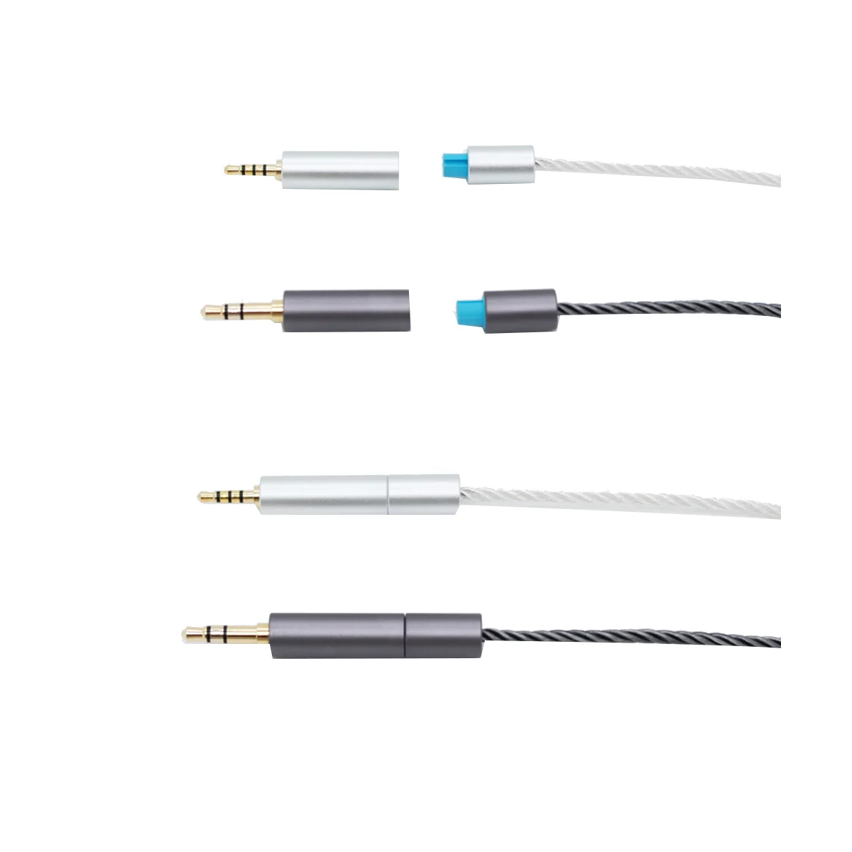 アップグレードケーブル3in1シルバーメッキie300 ie600 ie900mmcxブラックグレー用