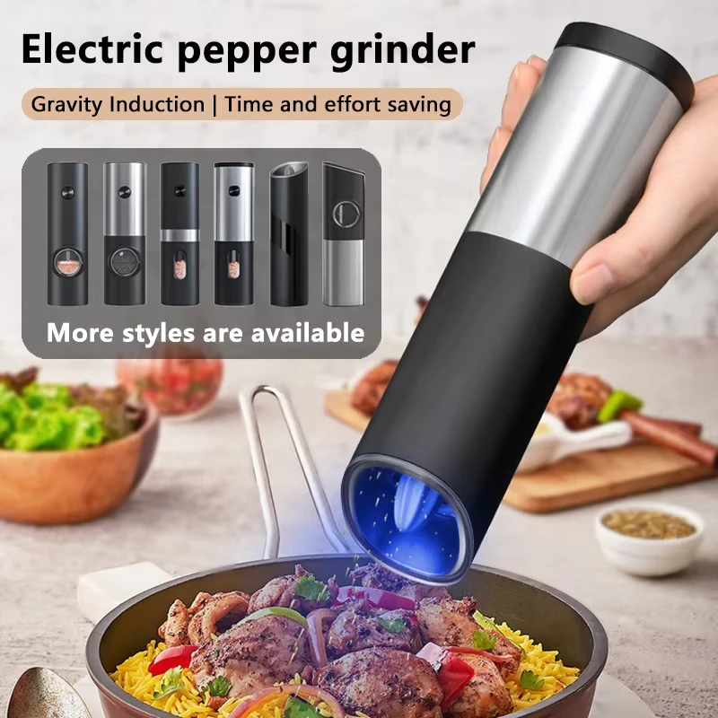 Electric Pepper Grinder Spice Automatic Mills Salt and Pepper Grinders Adjustable Coarseness Kitchen molinillo de pimienta