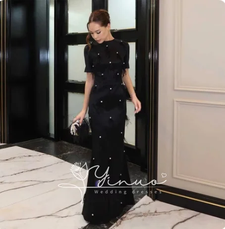 customized  Dress Luxury Birthday Evening Dress Ankle Length Short Sleeves Summer Elegant Wedding Party Gowns For Women Arab