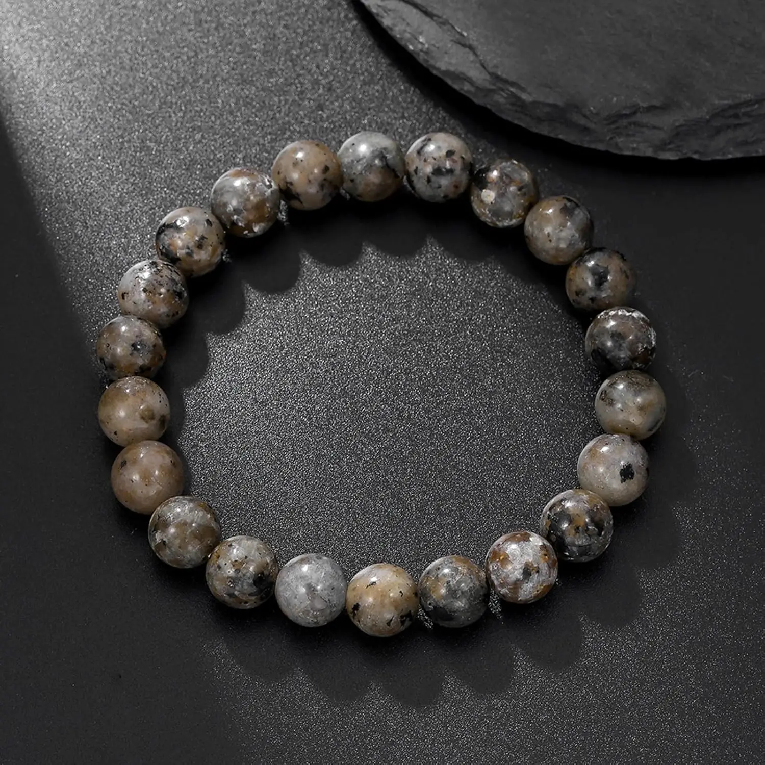 2/4pcs Natural Flame Stone Bracelet with Natural Raw Stone Accessories, UV Luminescent Rock, Handmade Elastic Bracelet image 5