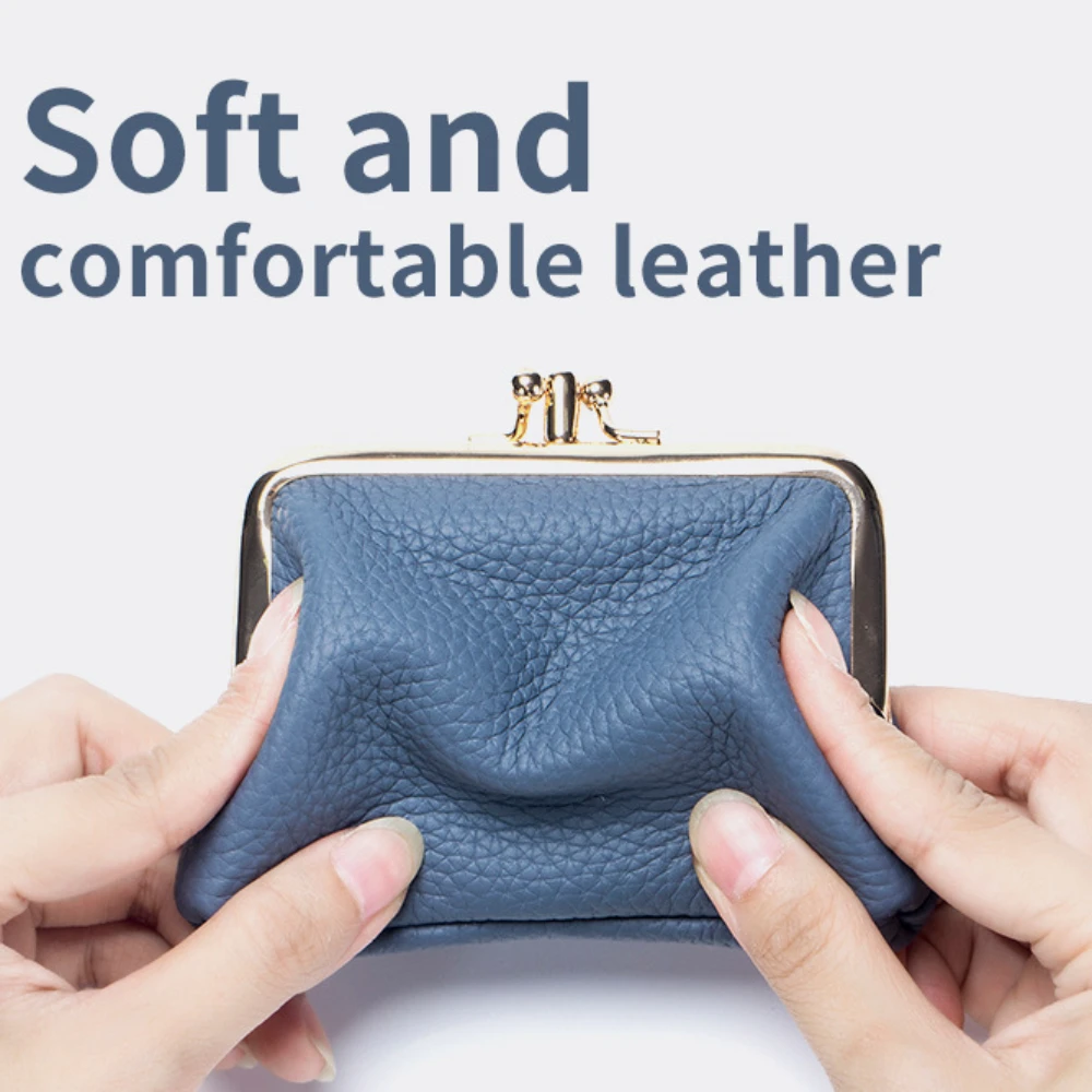 URBAN MASTER Classic Double Layer Coin Purse for Women Genuine Cow Leather Mini Storage Bag Fashion Casual Small Wallet 2090