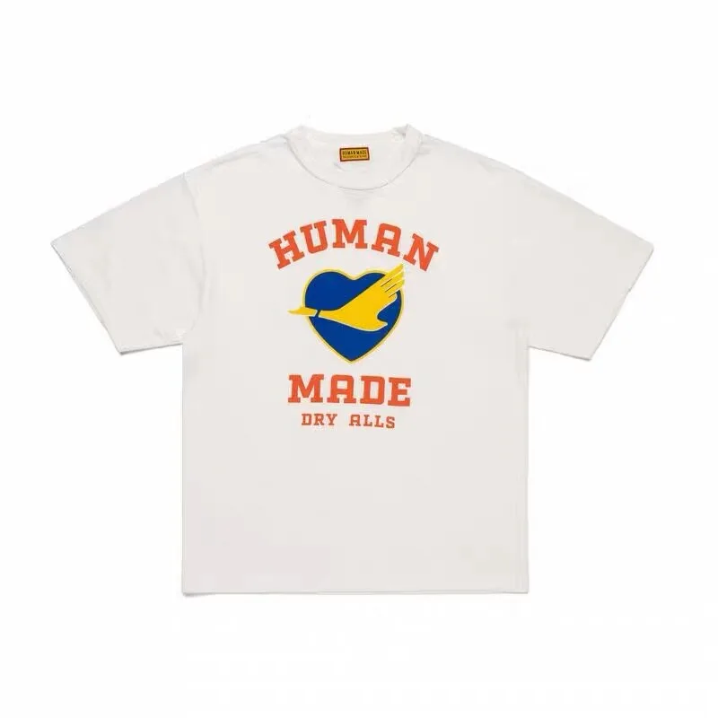 Human Made Heart Flying Duck T-Shirt, Slub Cotton Tee for Unisex