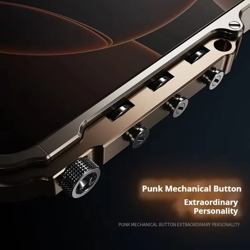 Imagen 4: Funda Protectora Mecánica Estilo Cyberpunk para iPhone 17 Air 13 15 14 16 Pro Max Plus, de Aleación de Aluminio, Resistente a Impactos