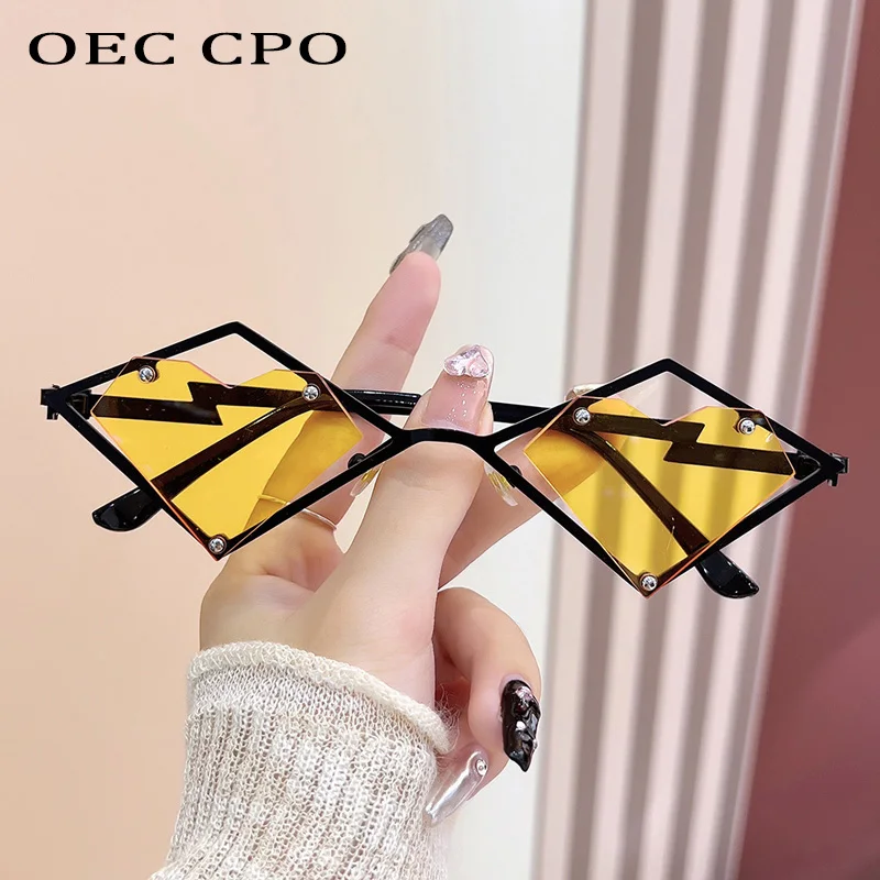 Metal Frames Heart Rimless Sunglasses Women Men Steampunk Luxury Brand Sun Glasses Female Gradient Hip Hop Eyewear UV400 Shades