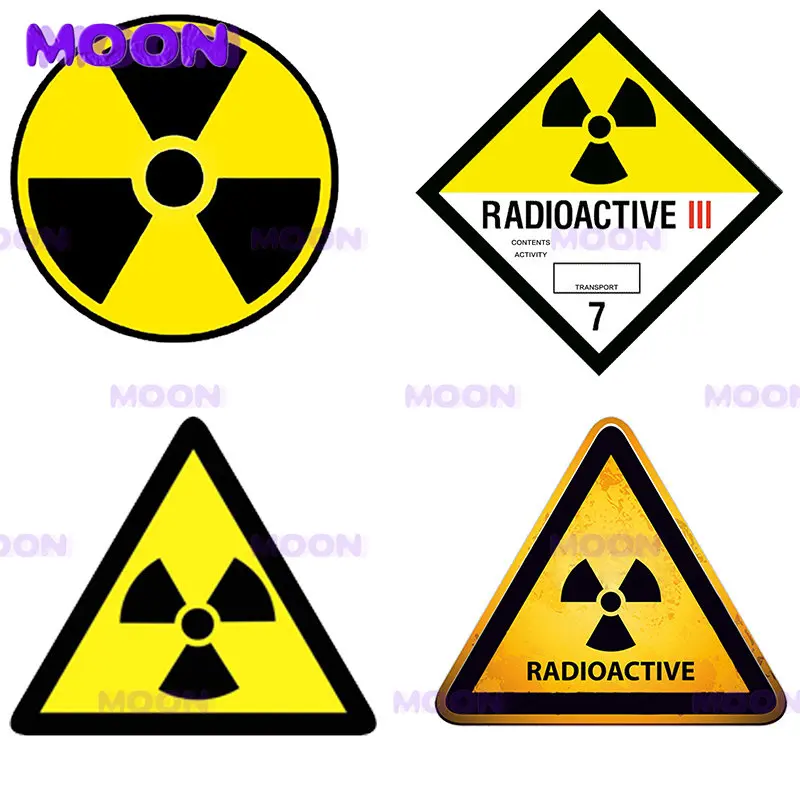 Warning Radioactive Sign Car Sticker Anti-radiation Sticker Vinyl PVC Car Sticker Interior Decoration