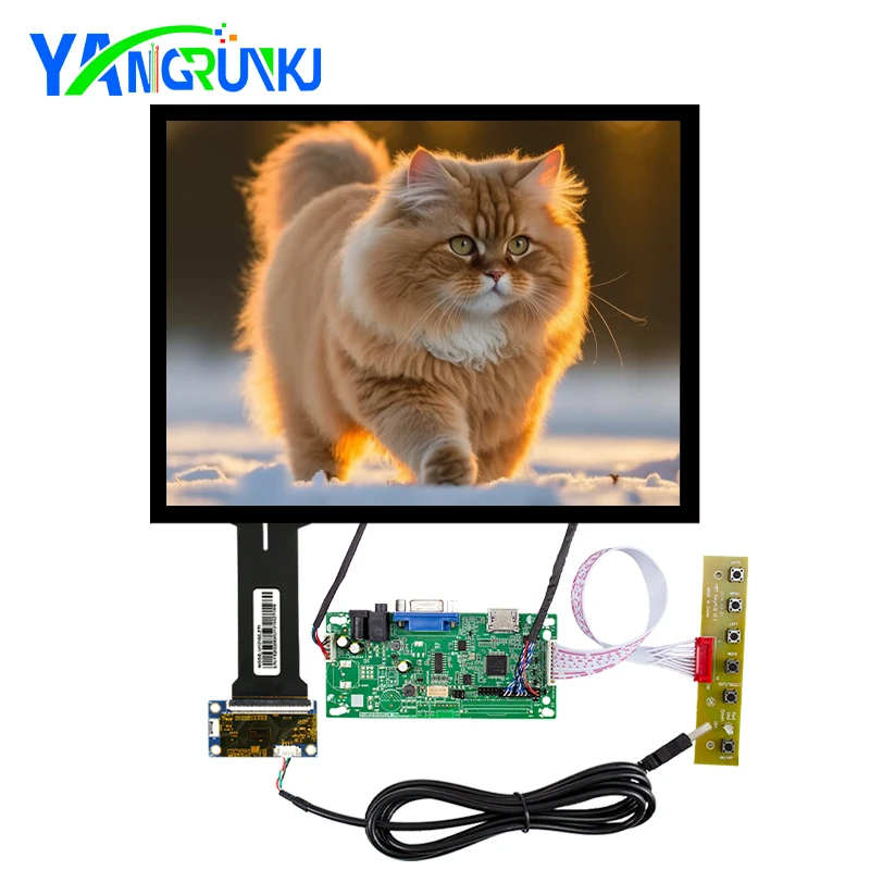 12.1 Inch PV121X0M-N10 1024x768 20Pin LVDS LCD With HDMI VGA Driver Capacitive Touch For Industrial Control & Self-service Kiosk