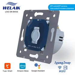 WELAIK EU Tuya WIFI Alexa Cross 1Gang 2Way 3Way Stairs Wall Touch Switch Aisle Through Intermediate Light Wall Switch A912-WIFI