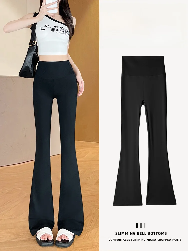 

Bla High-Waisted Yoga Pants Women's Summer Thin arkskin Pants Outdoor Wear Base Layer Pants Flared Leggings