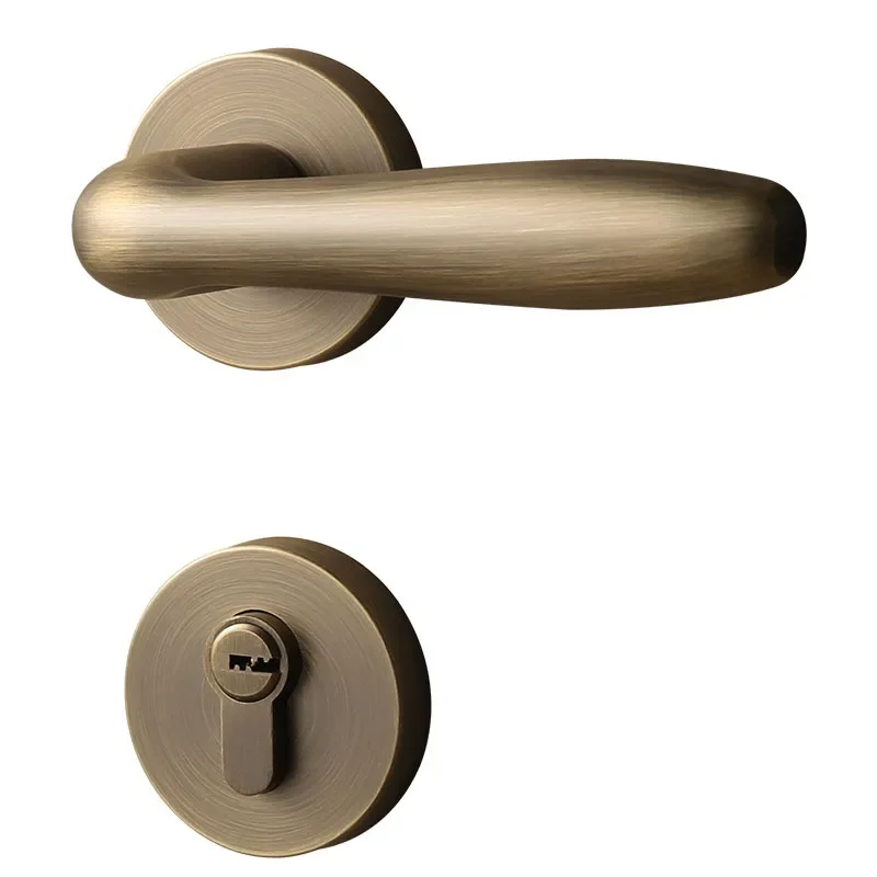 DurableDoor Lock Indoor Bedroom Household Universal Handle Silent Bronze Split Solid Wood Door Lock - view 5