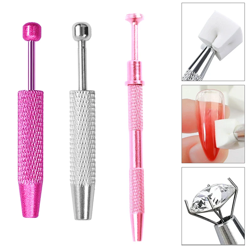Professional Jewelry Holder Piercing Ball Grabber Screw Bead Pick Up Pen Tool Gripper Prong Tweezers W/ 4 Claws DIY Making Tool