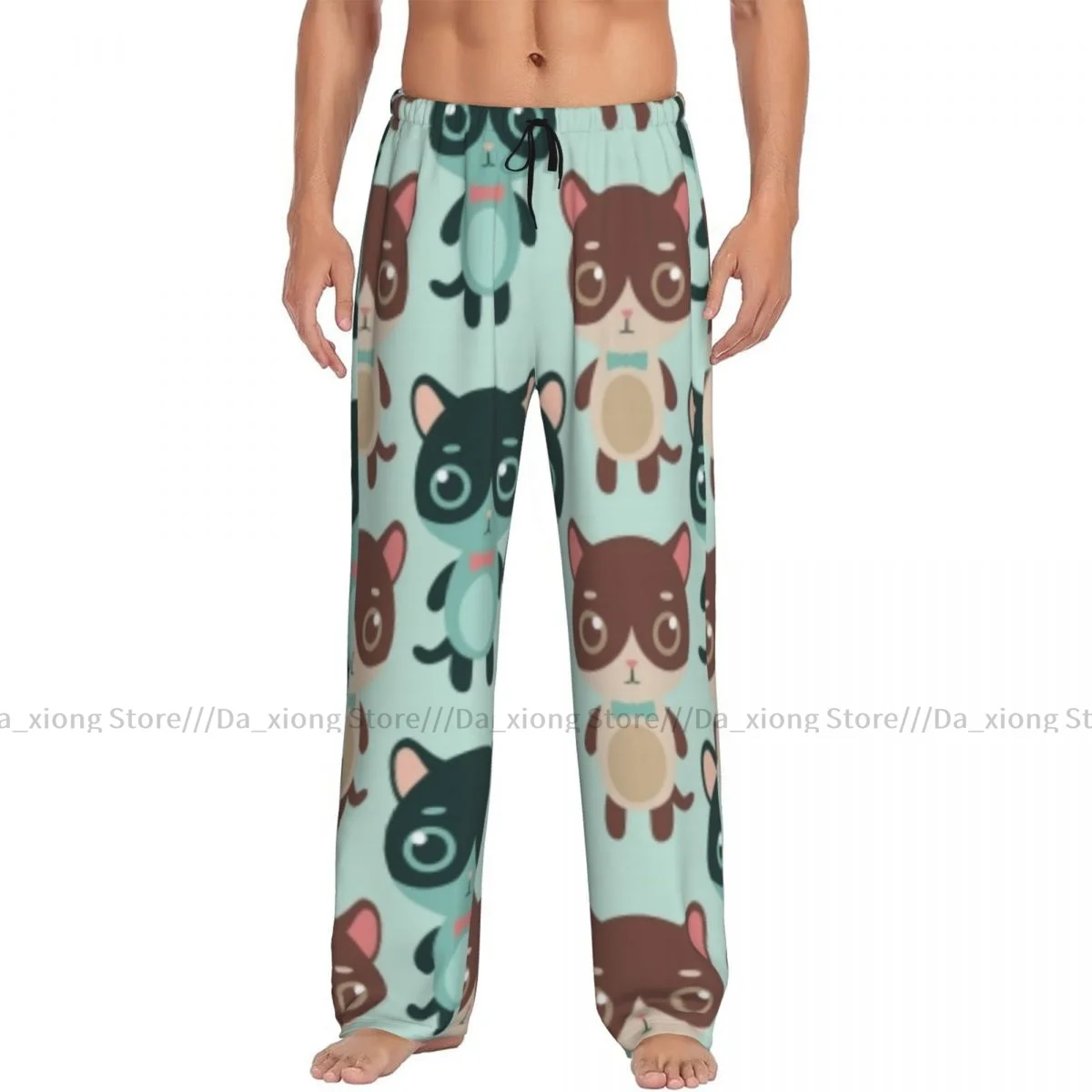 Cat Faces Colorful Mens Pajamas Pyjamas Pants Lounge Pants Sleep Bottoms