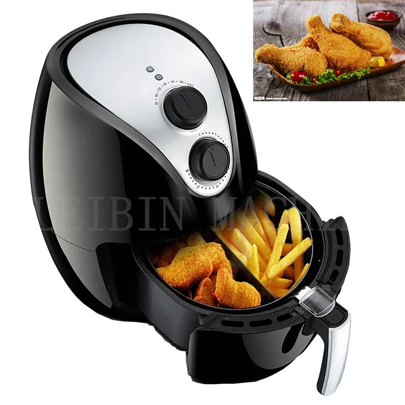 Fritadeira elétrica doméstica sem fumaça, 1250w, 4l, grande capacidade, sem óleo, fritadeira elétrica, máquina de batatas fritas