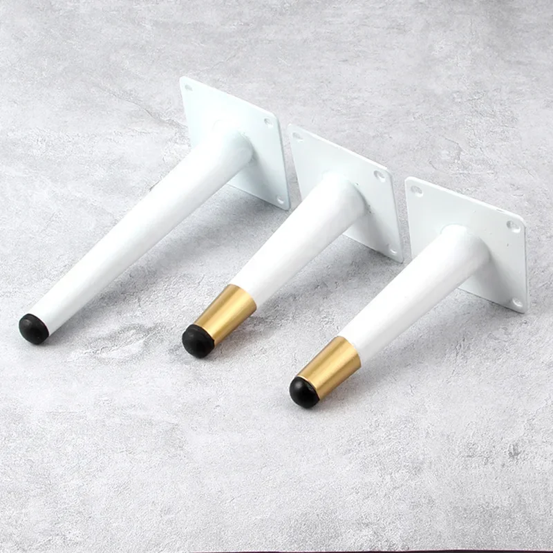 1Pcs White Metal TV Cabinet Feet Luxury Sofa Feet Oblique Cone Coffee Table Legs Furniture Support Legs Bathroom Cabinet Feet