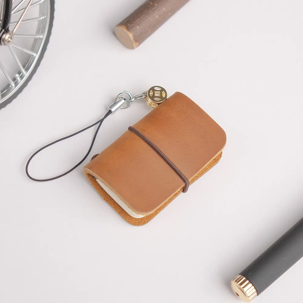 Tiny Cow Leather Mini Notebook 32 Sheet 64 Page Handbook Pocket Notebook Multi-Purpose Use Ultra-small Notebook Portable Use