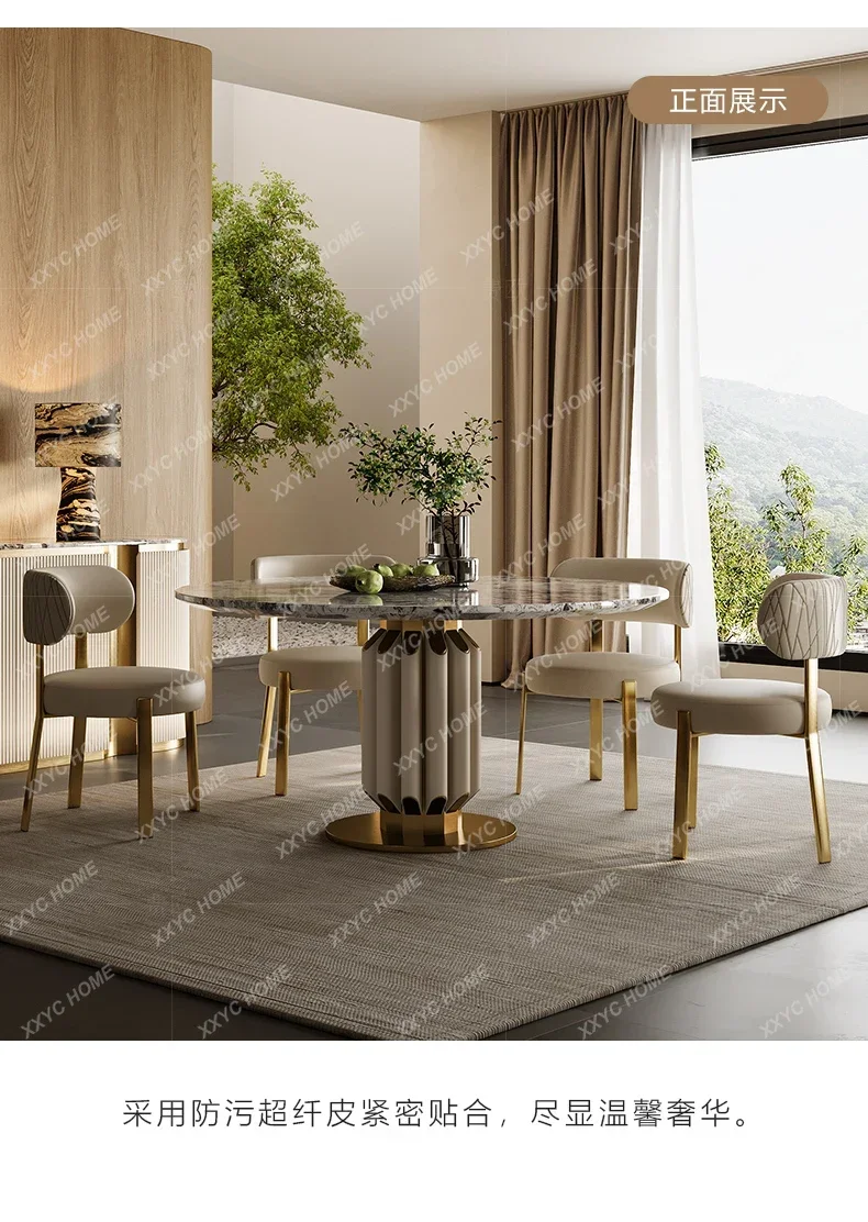 HHHaute Couture Villa Mansion Italian Marble Luxury Stone Round Dining Table
