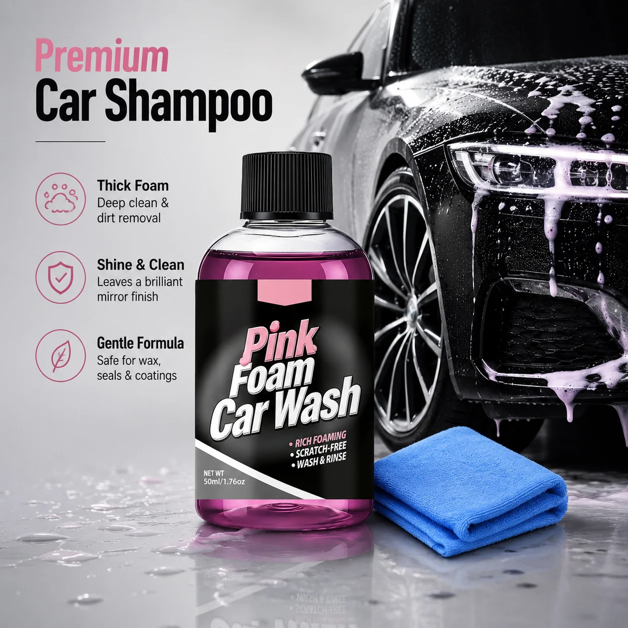 Foam Cannon Car Wash - Sabão para Lavagem de Carros Pink