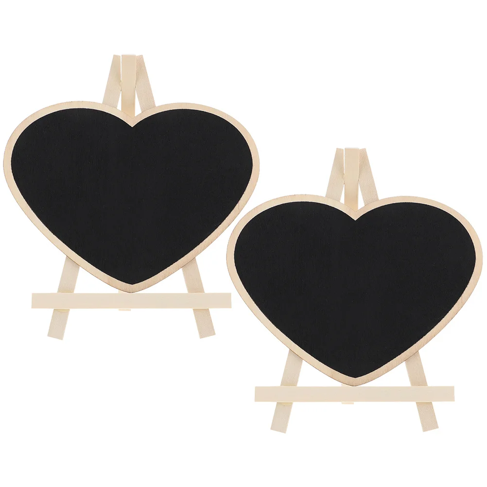 Mini Panneau Noir Vertical avec Trou pour Enfant, Panneau en Bois Debout, 2 Pièces