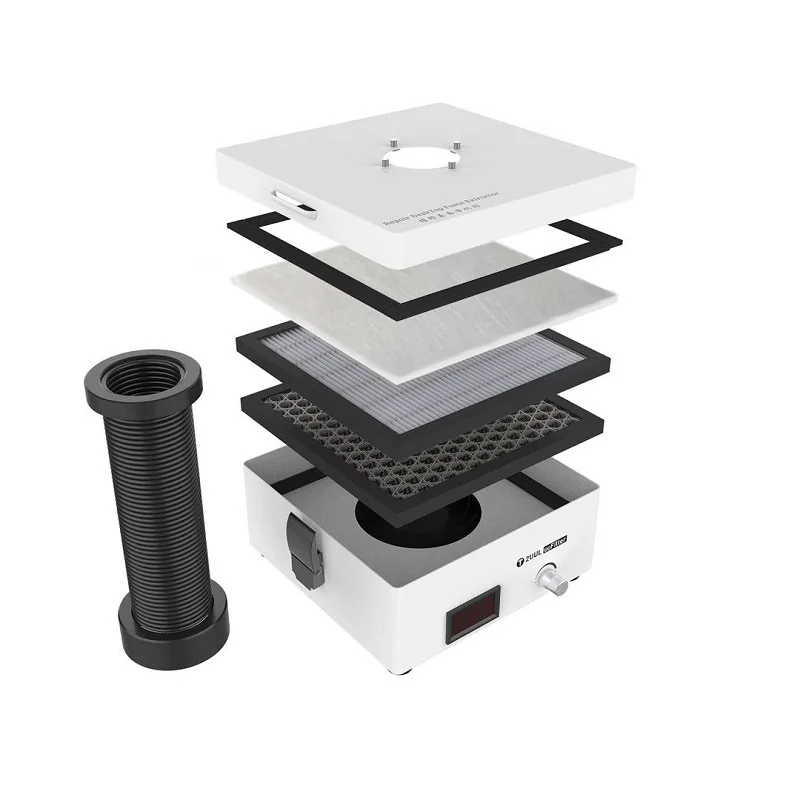 2UUL Desktop Fume Extractor 110V 220V Phone PCB Welding   Marking Smoke Absorbing Purifier With Activate Carbon Filter