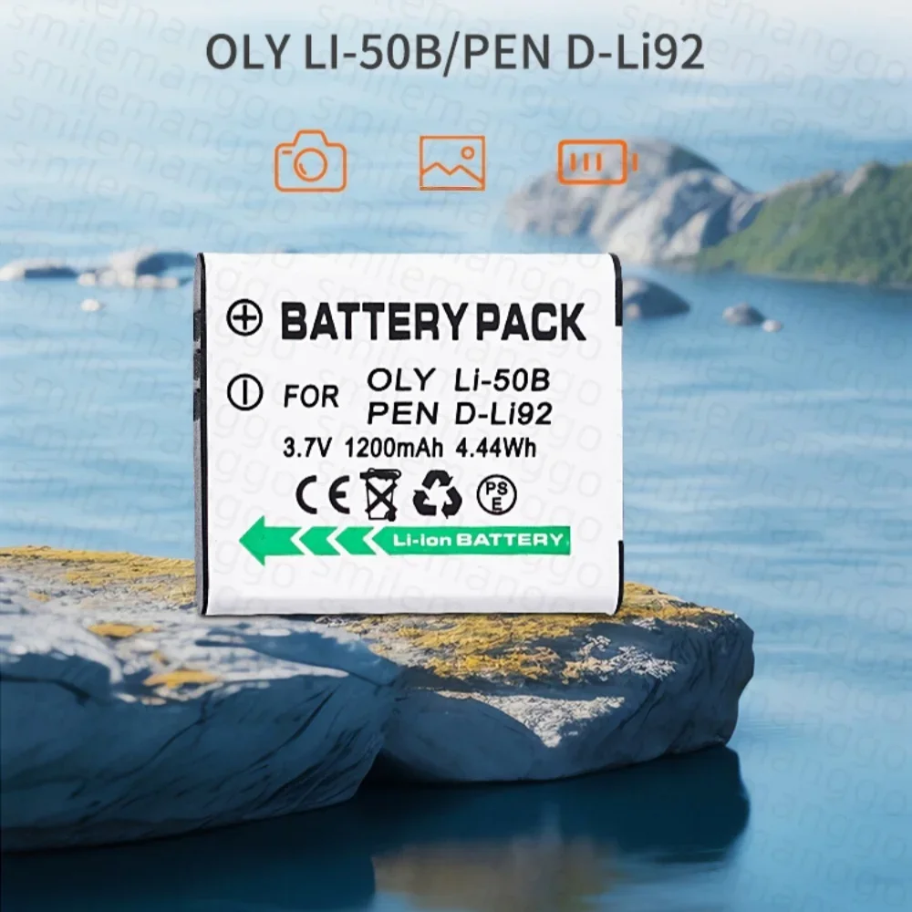 LI-50B Camera Battery 3.6V 680mAh Rechargeable Suitable for Olympus Phase Battery CNP-150 D-LI92 DB-100 SZ20 U6010