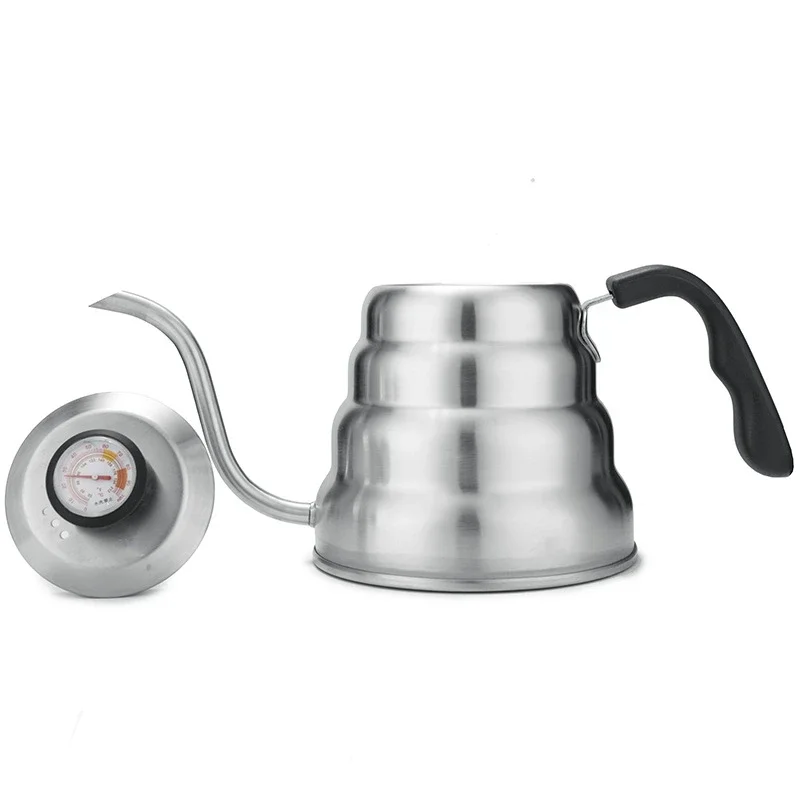 Kawa Kettle1L/1.2L ze stali nierdzewnej wlać dzbanek do kawy czajnik czajnik Drip z termometrem do kawiarni w biurze domowym