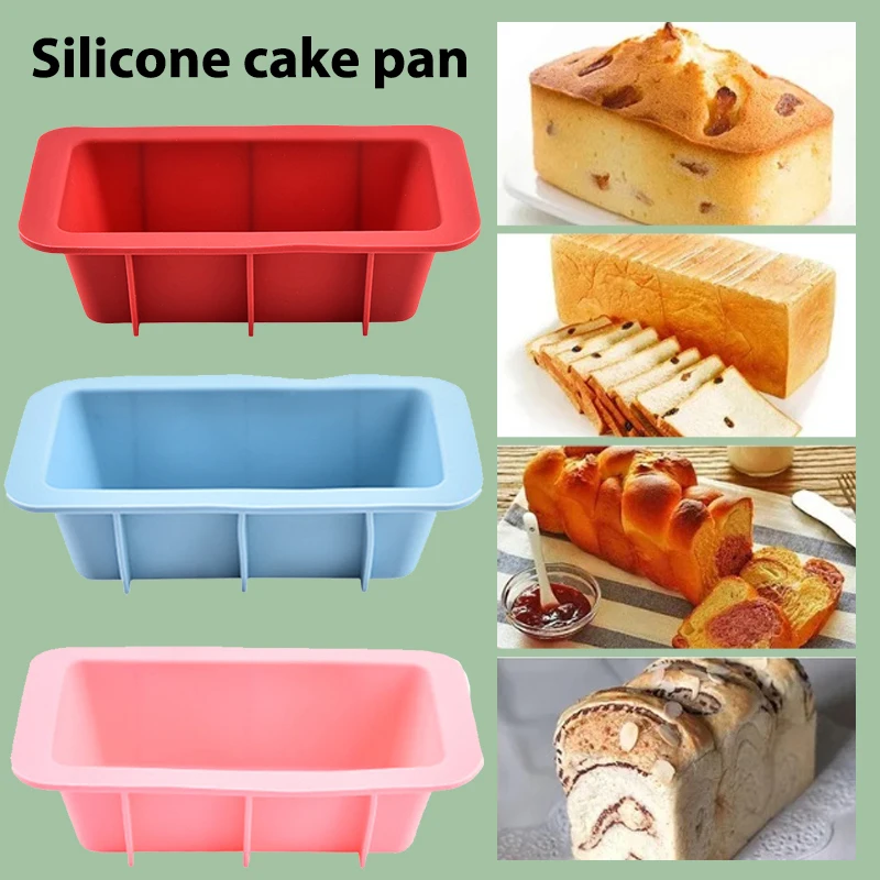 Rectangle Bread Toast Baking Molds DIY Non-Stick Silicone Easy Release Cake Pans Pastry Tools Mould  Kitchen Cooking Tool