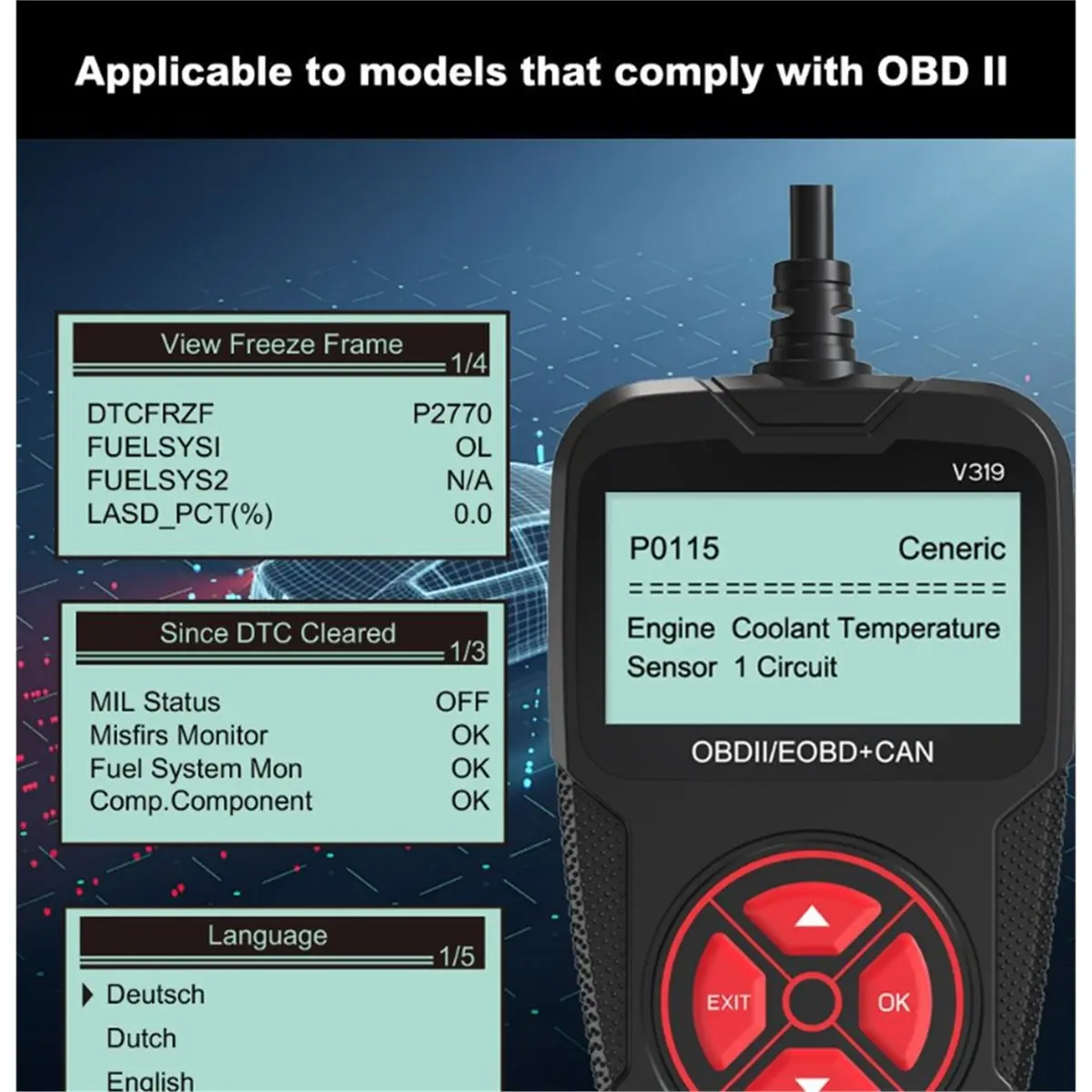 【Promo】Handheld Code Reader V319Code Reader Automotive Fault Diagnostic Tool / OBD2 Car Diagnostic Tool - Image 5