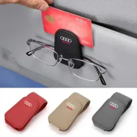 Car Glasses Sun Visor Box Auto Sunglasses Clip Card Accessories For Audi Q5 Q7 Q3 A3 A4 A6 A5 A1 A8 Q8 Q2 A7 Quattro TT S3 S4 RS