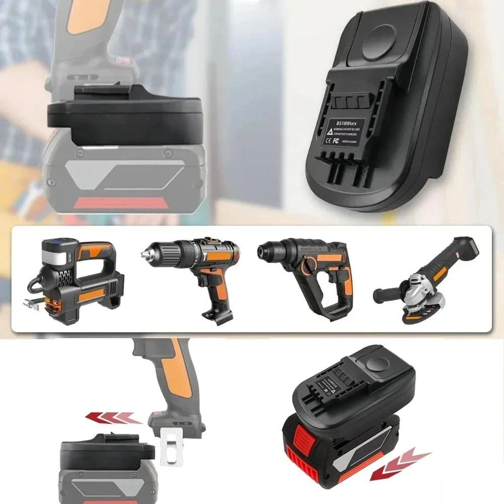 

BOS18Worx Battery Adapter For Bosch 18V GBA Battery Converter to For Worx 20V 4PIN Power Tools Drill