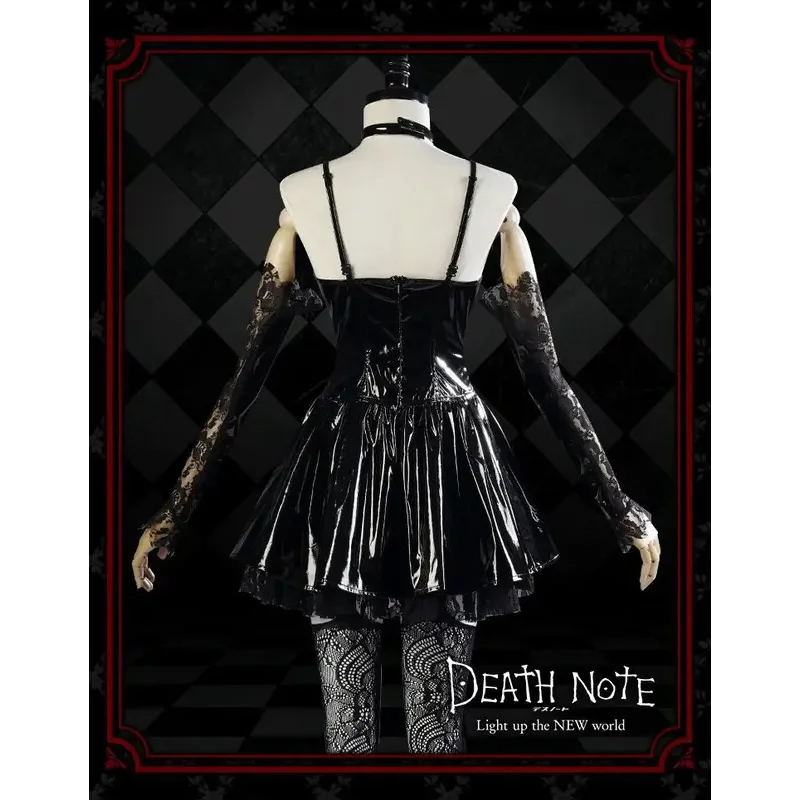 

COSda@Misa Amane Cosplay Costume Wig Imitation Leather Sexy Dress Necklace Lace Sleeves Stockings Women Uniforms Anime OutfitsCO